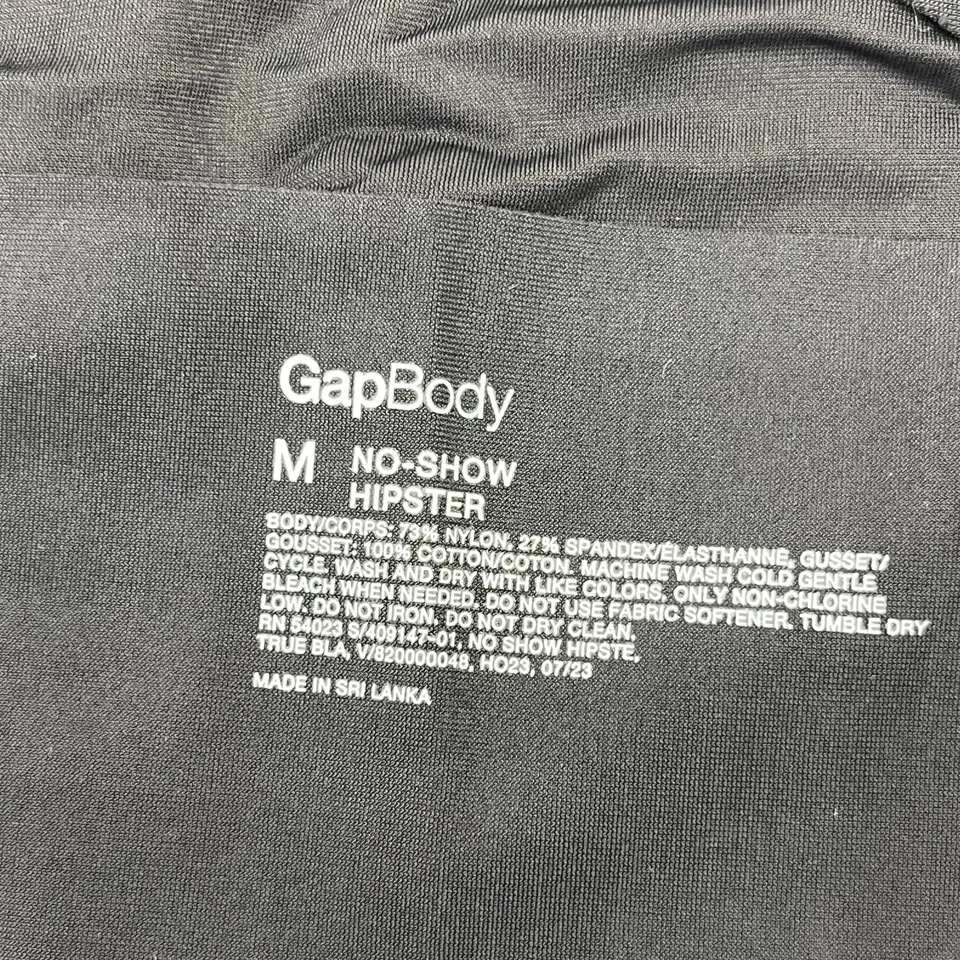 Paquete de 3 bragas GapBody para mujer medianas negras no show hipster ropa interior sin costuras Foto 2 de 4