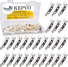 150PCS Bar Pins Backs Safety Clasp, Silver Locking Pins 25MM Brooch Clasp Pins B
