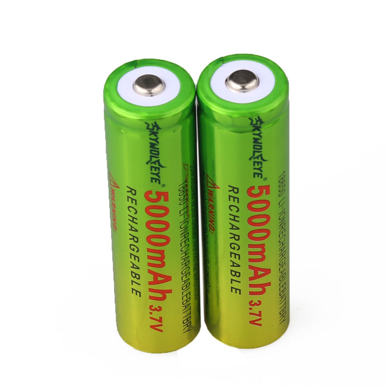 SKYWOLFEYE Rechargeable Battery 3.7V Button Top 5000 mah Lithium for Flashlight