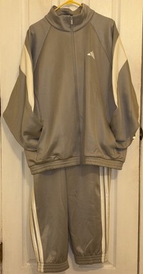 Adidas  Stadium Jacket & Pants Track Suit XL  MENS Metal grey/off white NWT