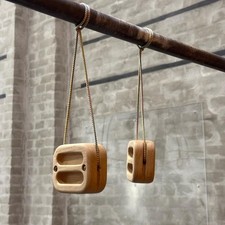 Portable Oak Hangboard for Training Grip Strength Climbing