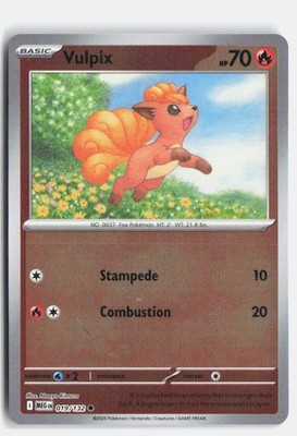 Vulpix 019/132 Mega Evolution Common Pokemon Reverse Holo NM