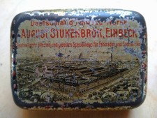 Dose Blechdose Werbung Deutschland Fahrrad Oldtimer alt Einbeck Stukenbrok 