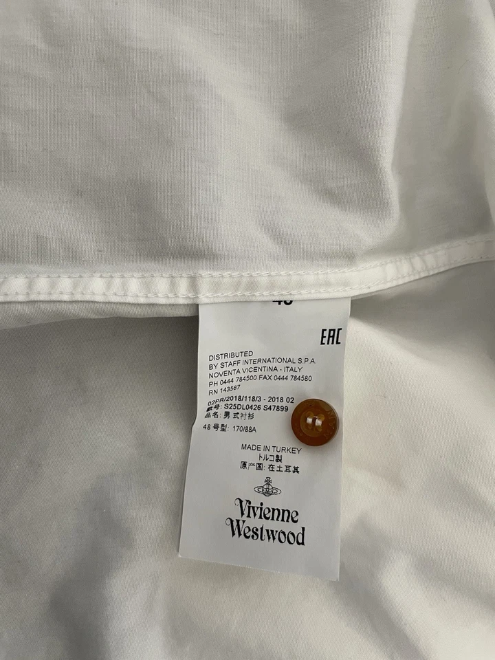 Camisa de manga larga Vivienne Westwood Krall para hombre - blanca - talla 48 - Imagen 4 de 4