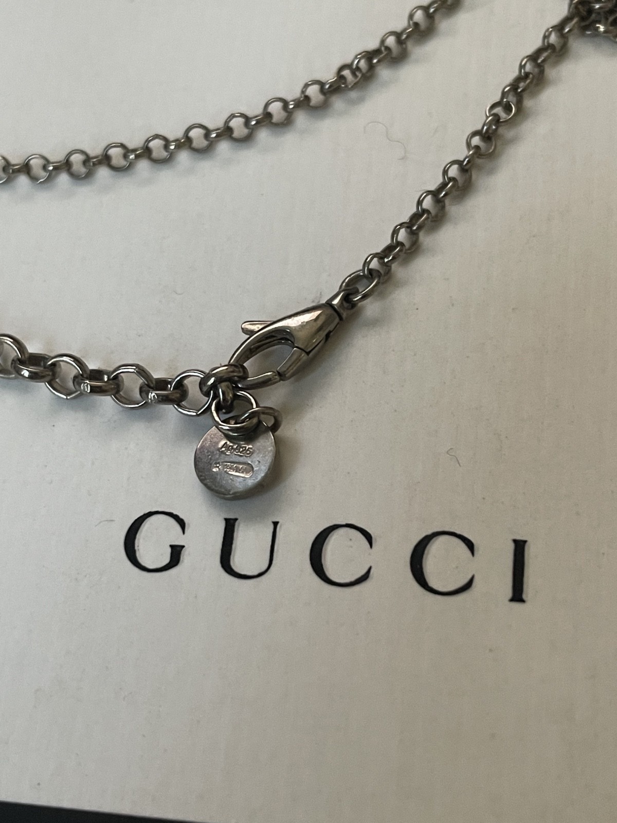 Authentic Large Gucci Ghost Necklace Pendant  Ste… - image 11