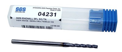3/32'' (.0938'')  CARBIDE END MILL 3 FLUTE LONG  ALTiN - KYOCERA SGS 04231