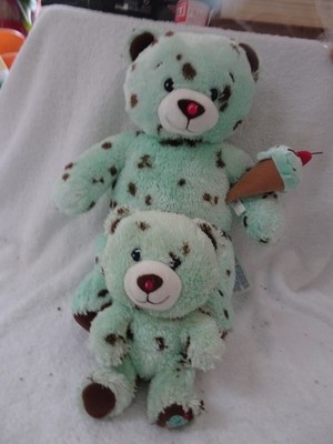 Build A Bear Rare Baskin Robbins, Mint Chip Bear 2010 Plüschtier Ice Cream + BABY