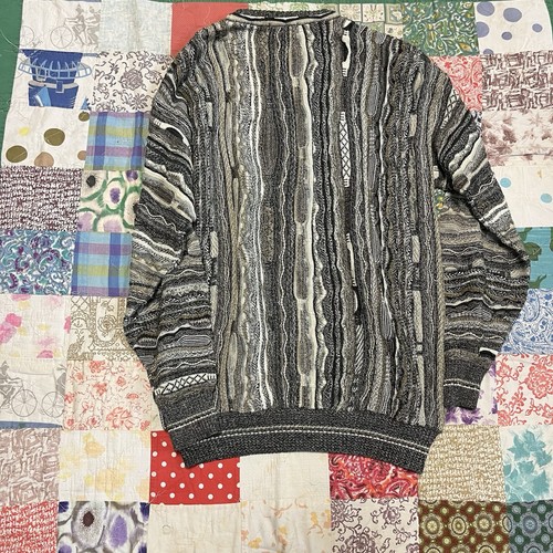 Roundtree And Yorke Coogi Style 3D Knit Textured Sweater Size Large Tall Grey - Picture 11 of 13