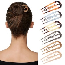 6 PCS Large UShaped French Hair Pins Forks Internal Teeth Strong Hold Updo