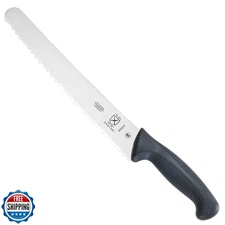 Mercer Culinary M23210 Millennia Black Handle, 10-Inch Wide Wavy Edge, Bread 
