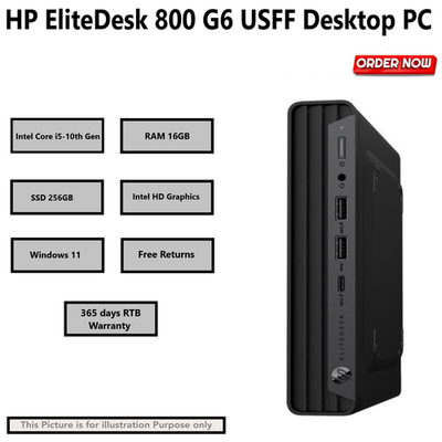HP EliteDesk 800 G6 Mini PC Intel Core i5 10th Gen 16GB RAM 256GB