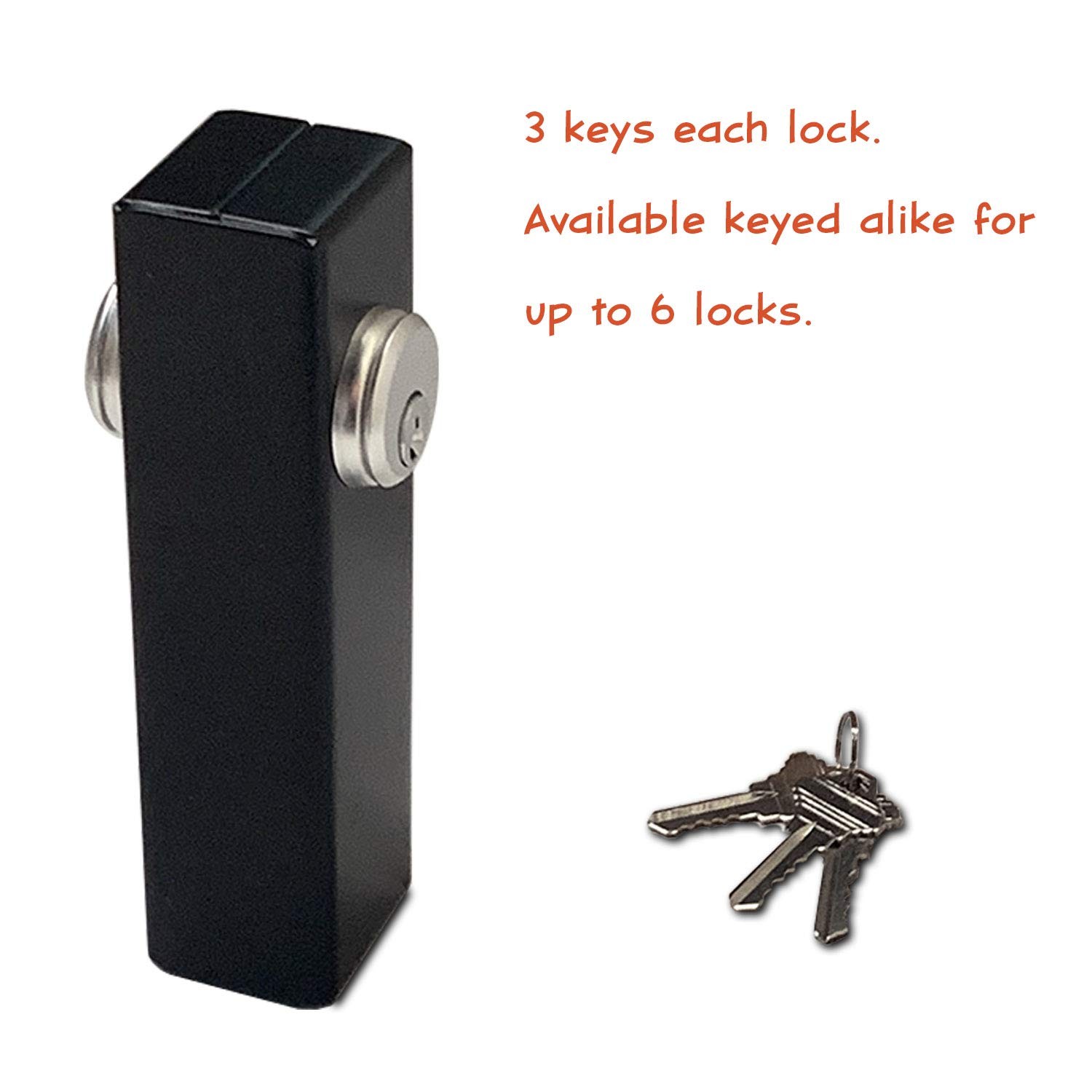 KIASET Hook Bolt Mortise Lock, Weldable Steel Hook Lock for Sliding Gate, Dou...