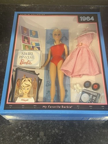 VTG Mattel 1964 Swirl Ponytail My Favorite Barbie Collector Doll Record MIB 2009