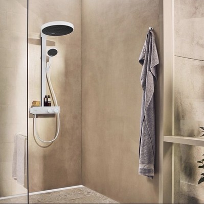 Hansgrohe Rainfinity SHP Duschsystem Matt Weiß 360* Kopfbrause, Regendusche. Neu
