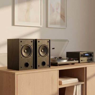 Versatile 30W Bookshelf Speakers - Ideal for Record Players and Surround Sound