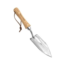 Potting Trowel Stainless Steel Serrated Hand Shovel Wood Handle Garden Trowel...