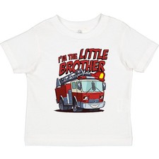 Inktastic Little Brother Fire Truck Toddler T-Shirt Engine Im Child Preschooler