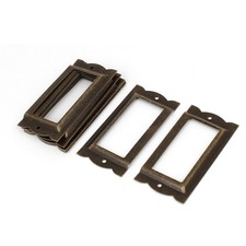 Office Library File Drawer Iron Tag Frame Label Holder Bronze Tone 10pcs
