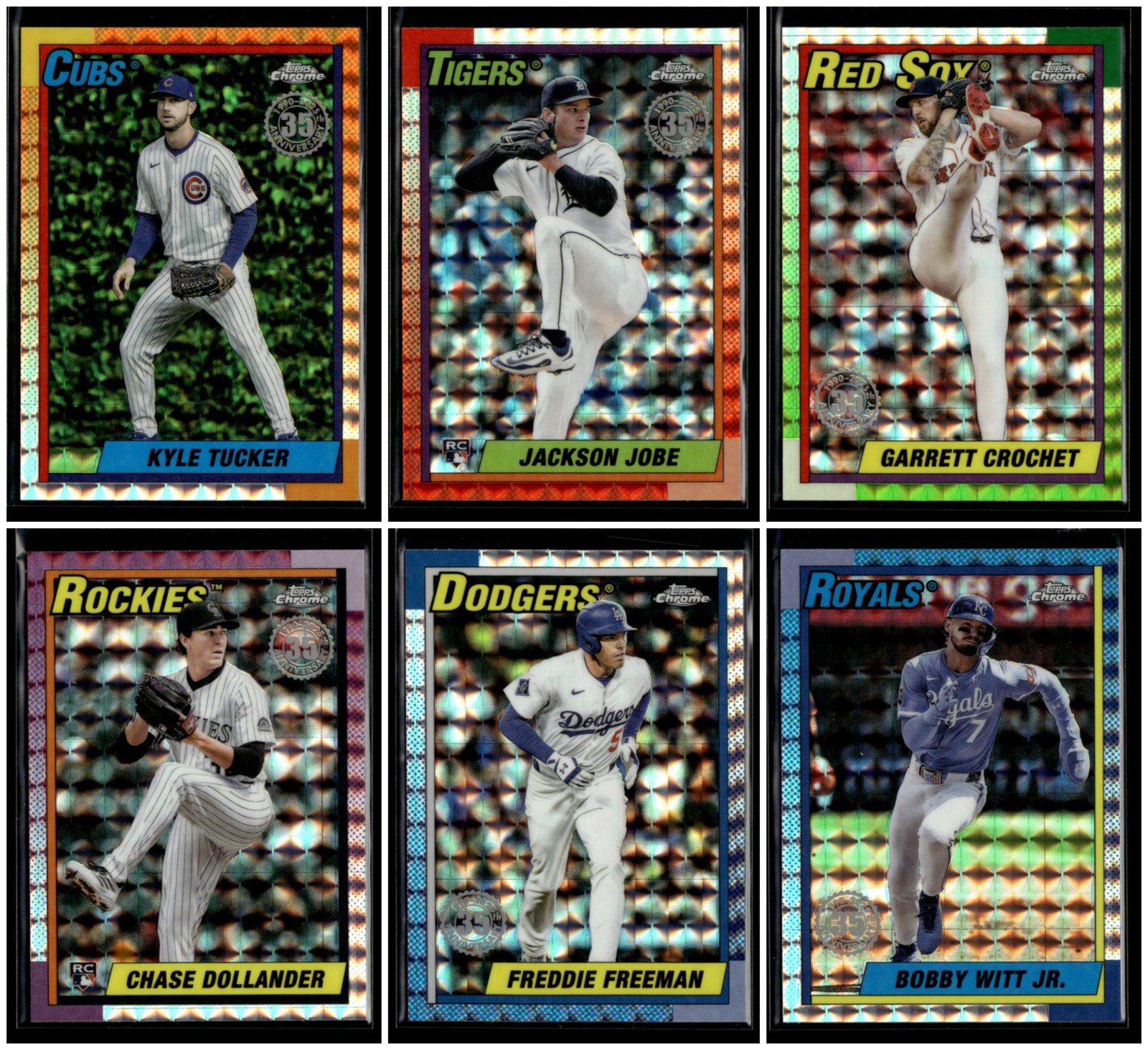 Jackson Jobe 2025 Topps Chrome Update Series 1990 Topps Geometric 6 Cards [xlz
