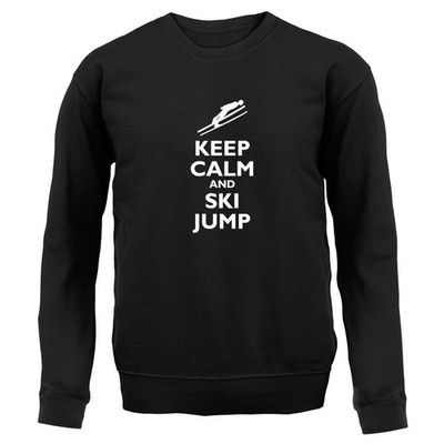 Keep Calm And Ski Jump - Erwachsenen Hoodie / Pullover - Schnee Love Neigung