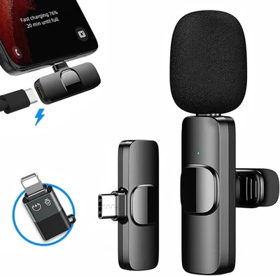Wireless Single Microphone for iPhone/iOS/Android Plug-Play Bluetooth Microphone