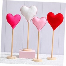 4 Pieces Valentine's Day Tall Standing Felt Heart Block Set Valentine's Day