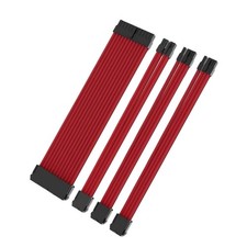 PC Power Supply Sleeved Cable Extension Kit, 30CM ATX24Pin PCIE 8Pin CPU 4+4Pin