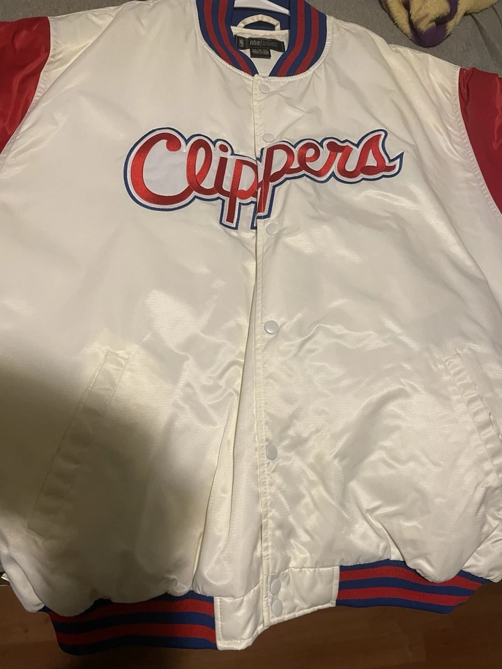 Chaqueta de satén vintage de los Clippers Reebok NBA Fusion blanca y roja talla 2xl de Los Ángeles Foto 3 de 4