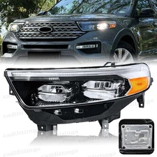 Headlight For 2020-2024 Ford Explorer W/ Module LED DRL Chrome Driver Left Side