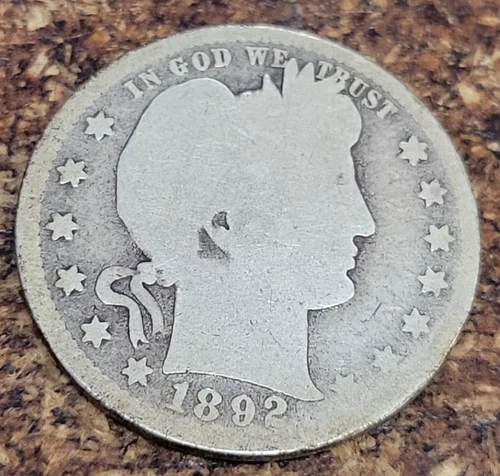 1892-S Barber Silver Quarter