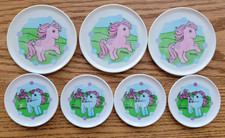 Vintage 1984 My Little Pony Tea Set Plates x7 