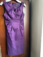 Adrianna Papell : Plum Gathered Ruched Sleeveless Taffeta Sheath Dress - Size 6
