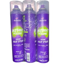 3 Pack Aussie Instant Volume Hairspray Strong Hold 10oz Each NEW