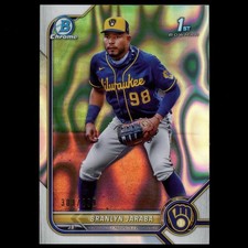 2022 Bowman Chrome #BCP-15 Branlyn Jaraba 1st Prospect RC Lava Refractor /399