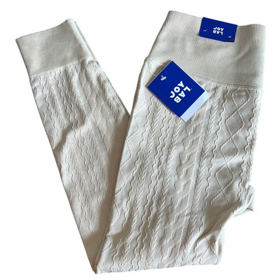 JoyLab Women's Cream Seamless Cable Knit High Rise Leggings - Size Medium - NWT