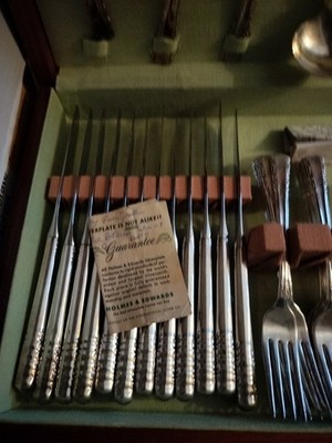 4X Srv May Queen Holmes & Edwards Silverplate Flatware Monogram ''N'' Serving Pcs