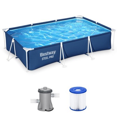 Bestway Steel Pro 9.8'x6.6'x26'' Rectangular Above Ground Swimming Pool(Open Box)