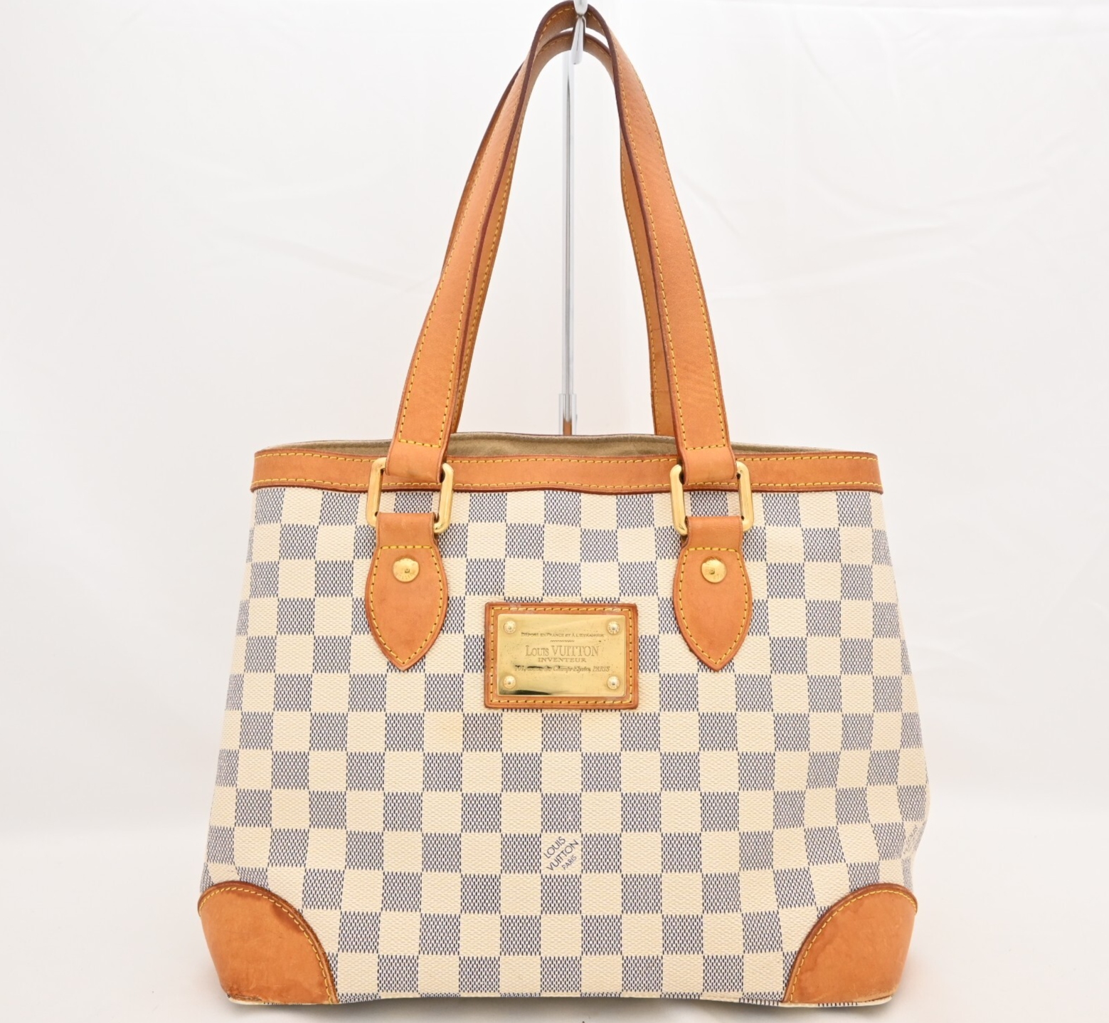 Louis Vuitton Damier Azur Hampstead Tote Bag N51206 LV8836BD Authentic