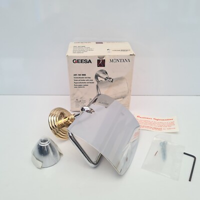 Geesa Montana Arbeitsrollenhalter mit Abdeckung Chrom & Antikgold