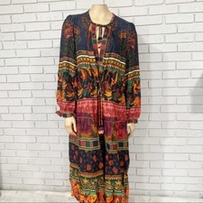 Farm Rio Mixed Patchwork Midi Dress - Size M 