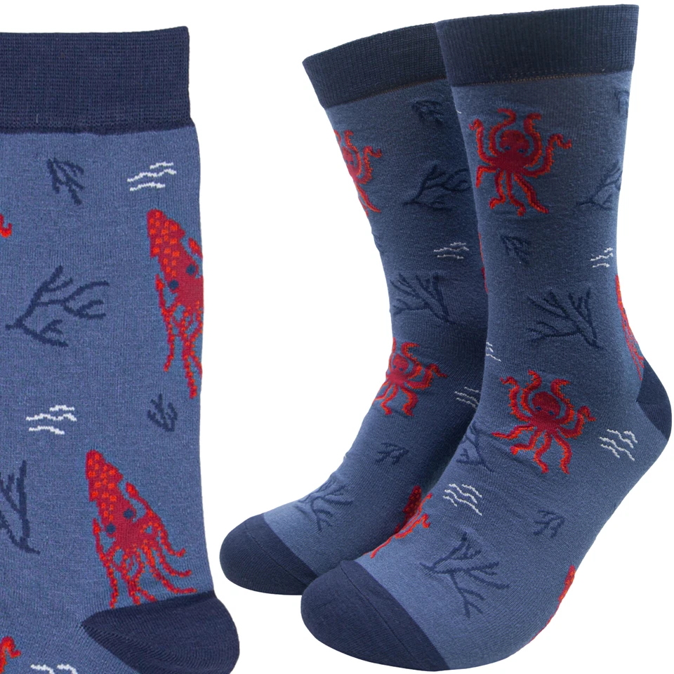 Mens Octopus Bamboo Socks UK 7-11, EU 40-46 Fits Most Novelty Ankle Socks GIFT
