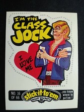 1976 Fleer Stick-It-To'em Stickers # 16 I'm the Class Jock (EX)