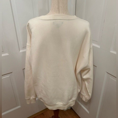 NWOT J.CREW Heritage Fleece Oversized Crewneck Sweatshirt Women's XL Ivory - Picture 6 of 11