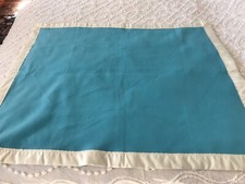 Vintage Satin Edge Fleece USA Baby Blanket. EEUC new no tag Esmond 37 x 43