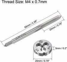 M4 x 0.7 HSS Tap and Die Set Thread Tap and Round Thread Die Right Hand Taper