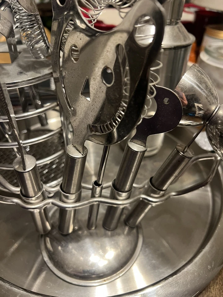 Смесь от Godinger 9 шт. из нержавеющей стали кованая отделка бар комплект плюс 2 книги! - Изображение 4 из 4