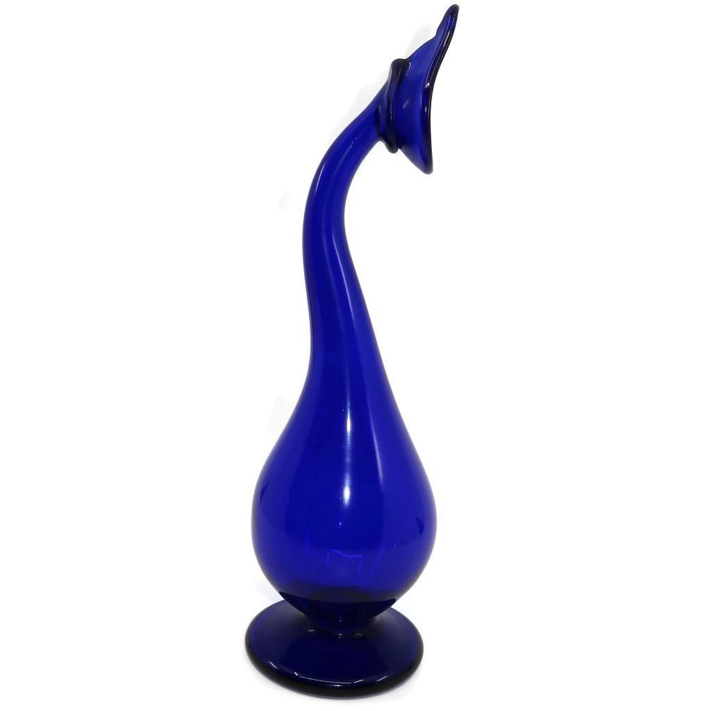 工芸品 BLUE ORIGINAL PERSIAN GLASS HAND MADE Antique Persian Cobalt Blue Gold Gilded Glass Decanter