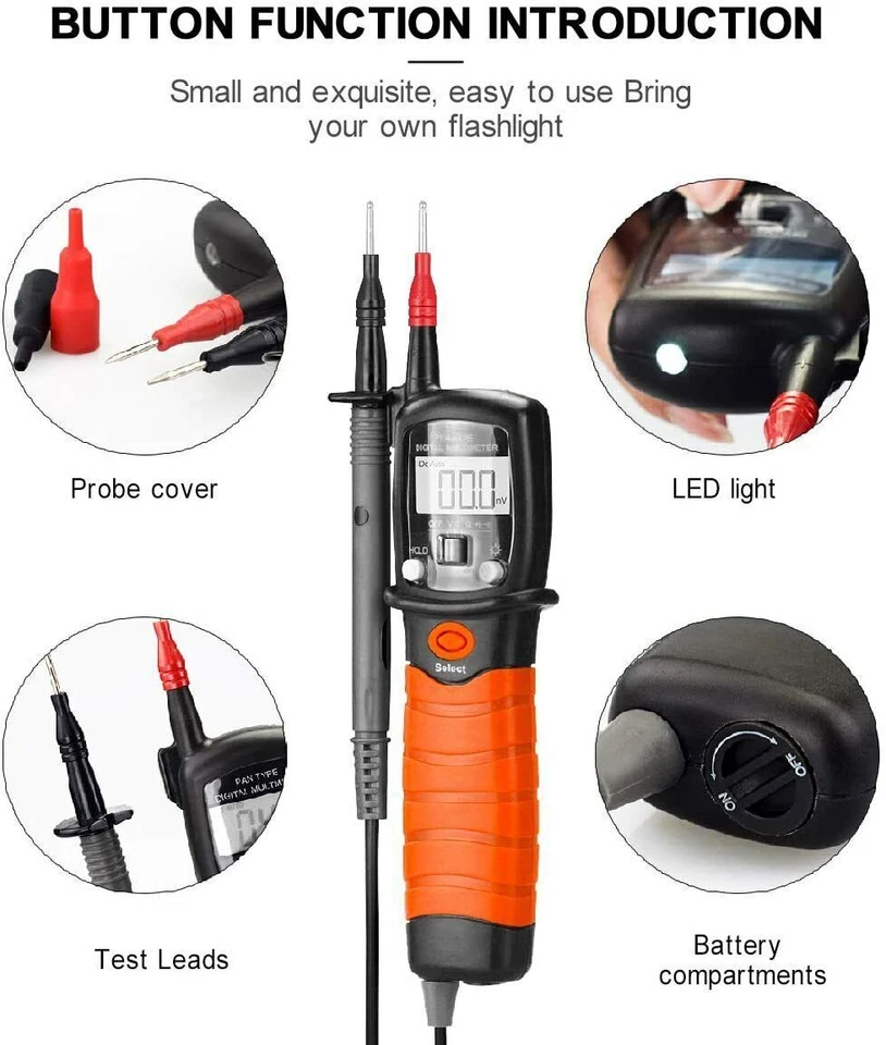 BTMETER Multimeter Digital AC/DC Stromspannung Ohmmeter Durchgangsprüfer Stift  - Bild 3 von 4