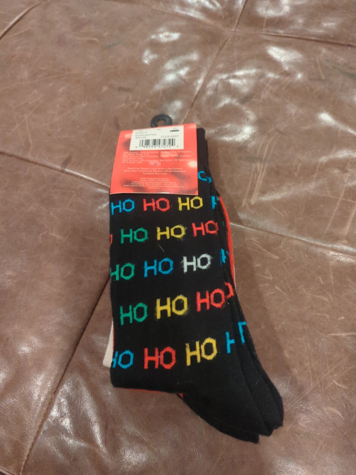 Christmas Socks Mens Size 712 Kohls Snow Man Red HoHoHo Christmas 3