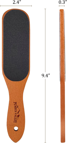 Pumice Stone Foot File - Wooden Pedicure Feet Scrubber with Handle for Callus, D - Picture 6 of 12